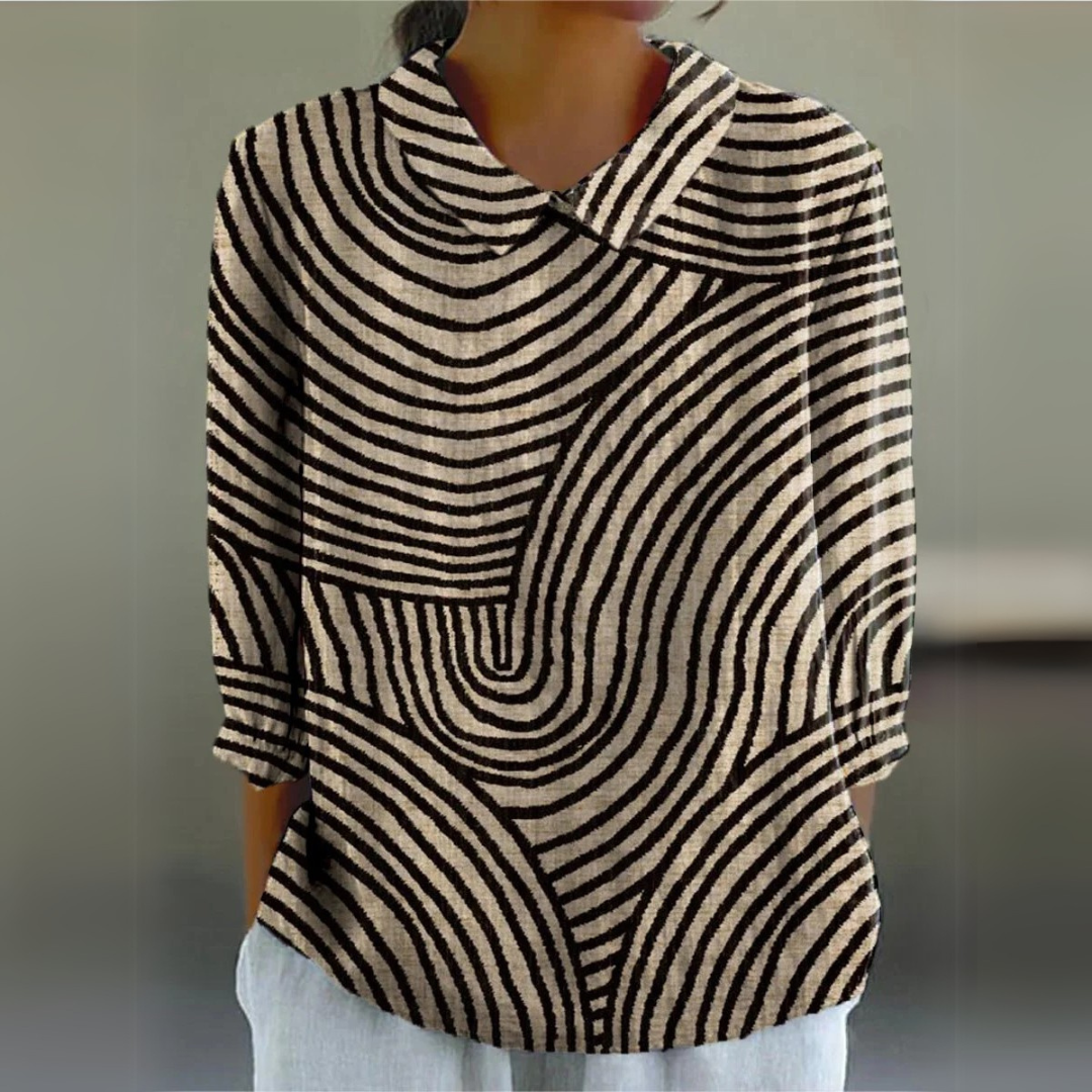 Women's Abstract Line Pattern Art Print Casual cotton