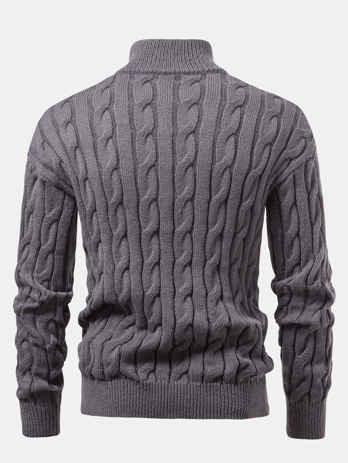 Twist Jacquard Quarter Zip Sweater