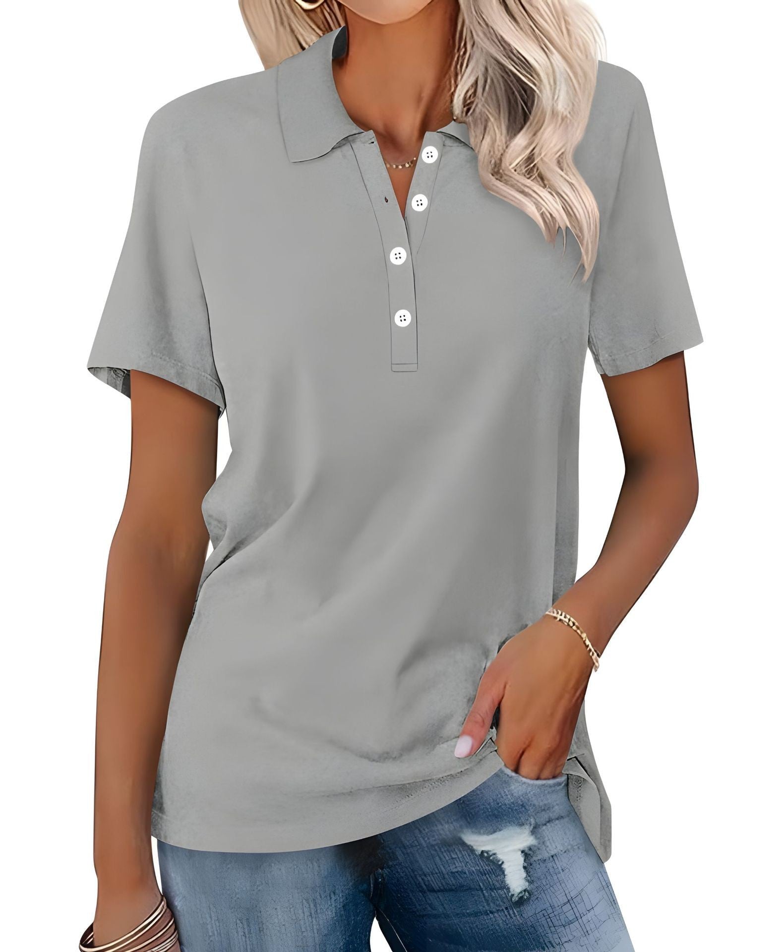 Julia - Breathable Polo Shirt with an Elegant Look