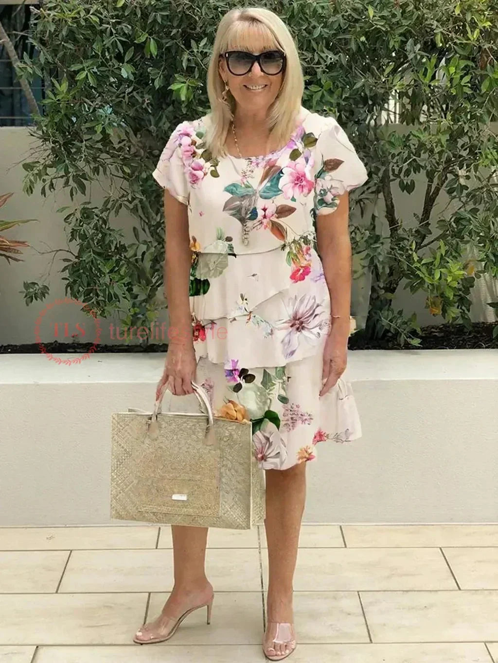 Giselle™ - Pleated Floral Ruffle Dress