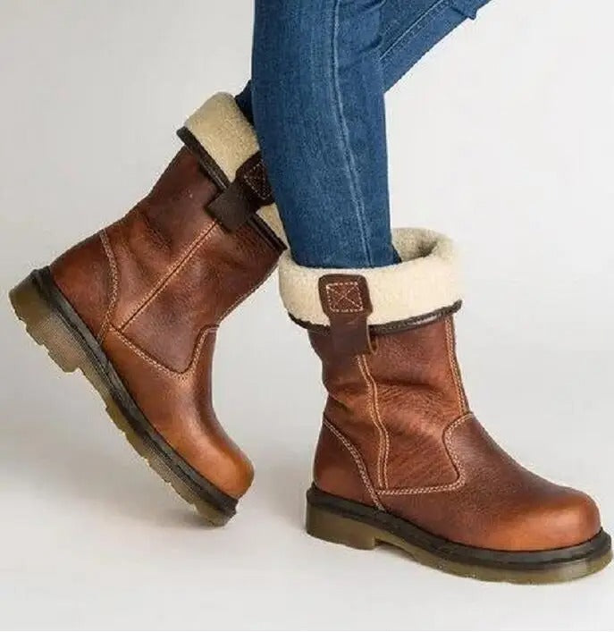 Shareen – Winter Fur-Lined Leather Boots