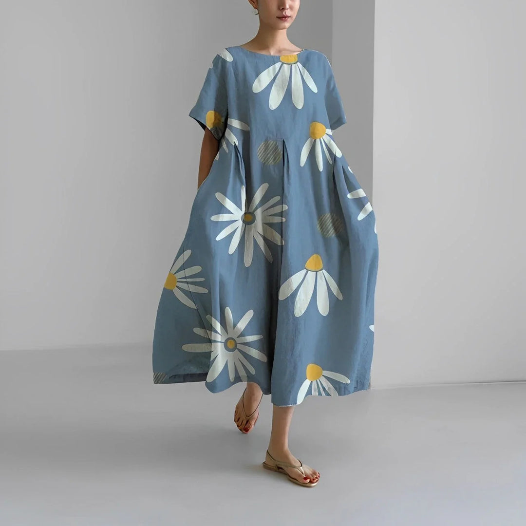 Olivia - Blue Daisy Maxi Dress