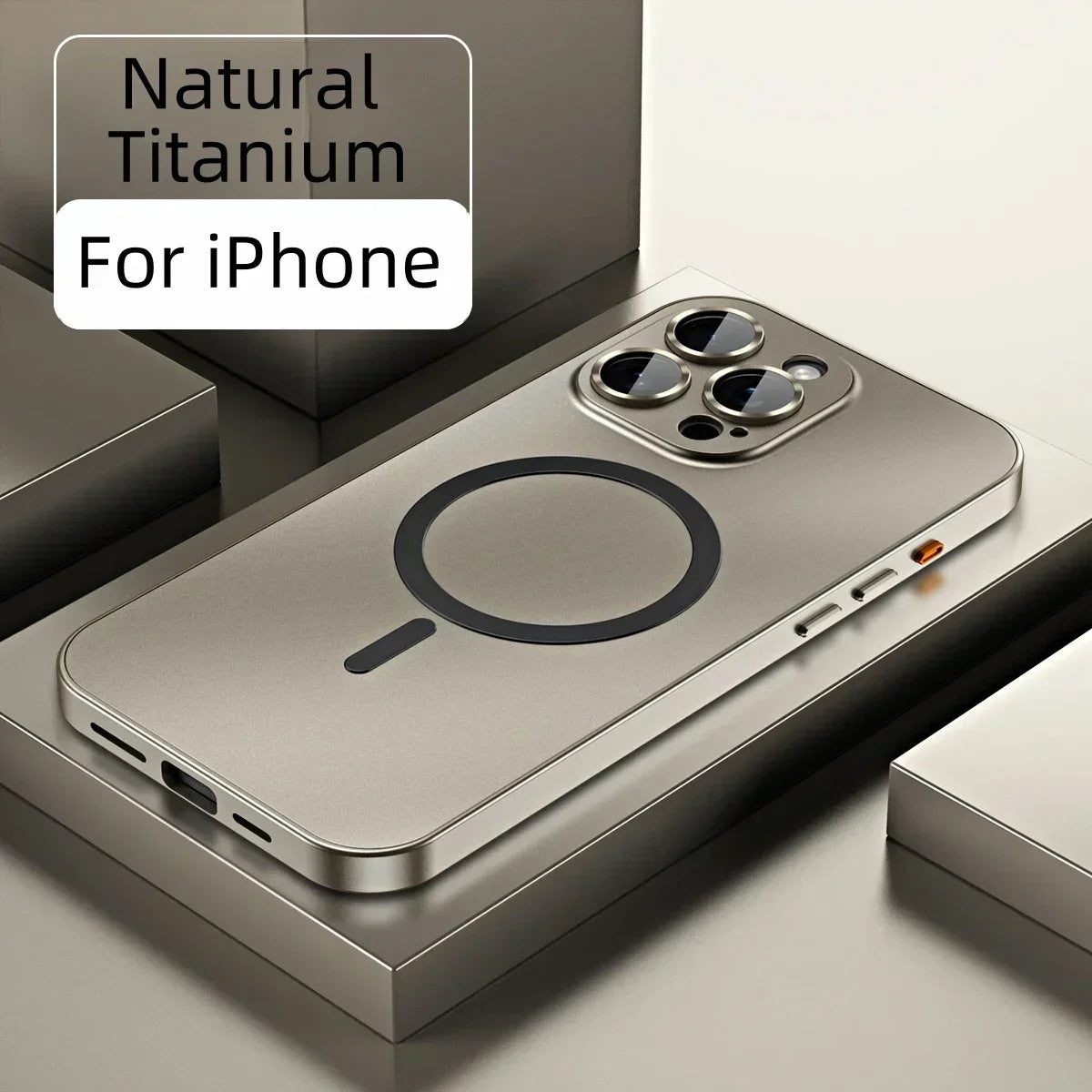 Simple magnetic metal phone case for iPhone