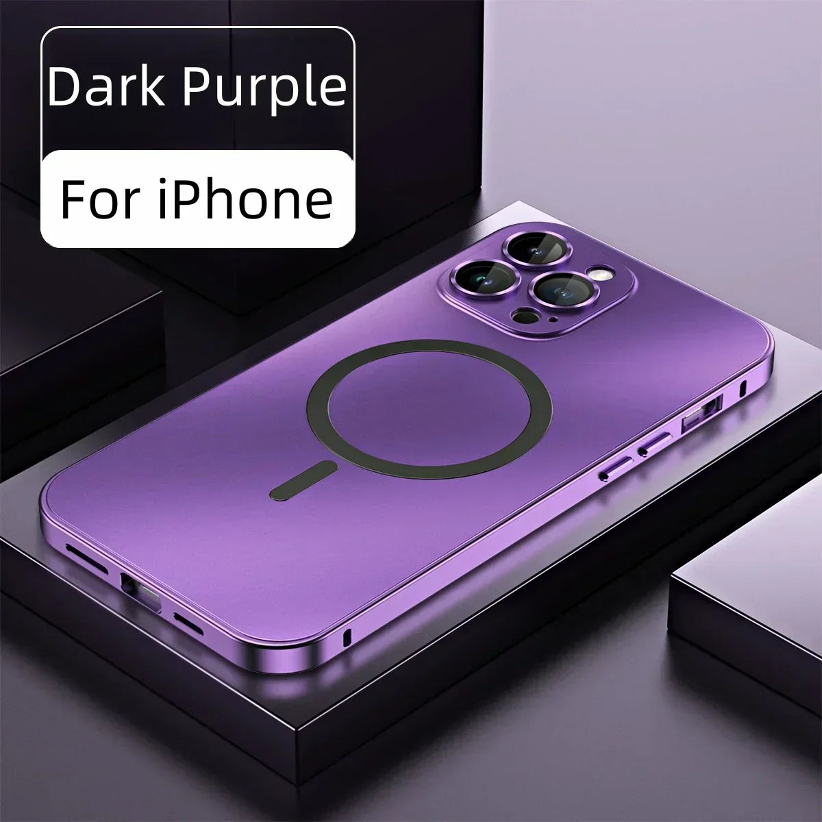 Simple magnetic metal phone case for iPhone