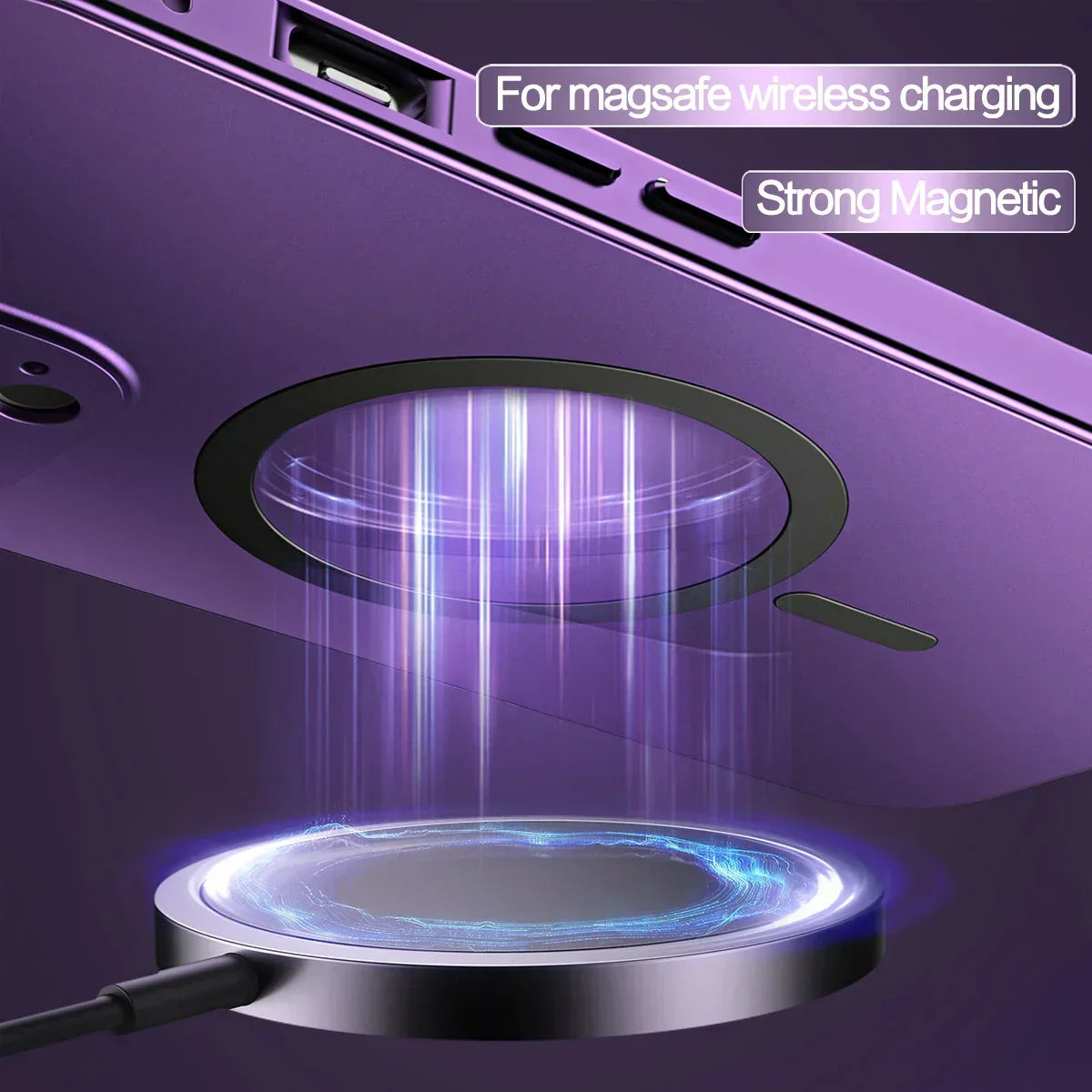 Simple magnetic metal phone case for iPhone