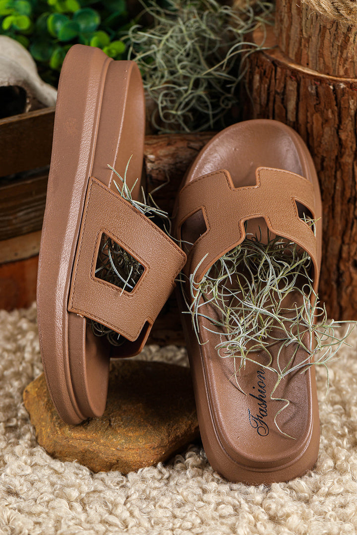 Stylish Open-Toe Slide Sandals for Summer - Lightweight and Breathable