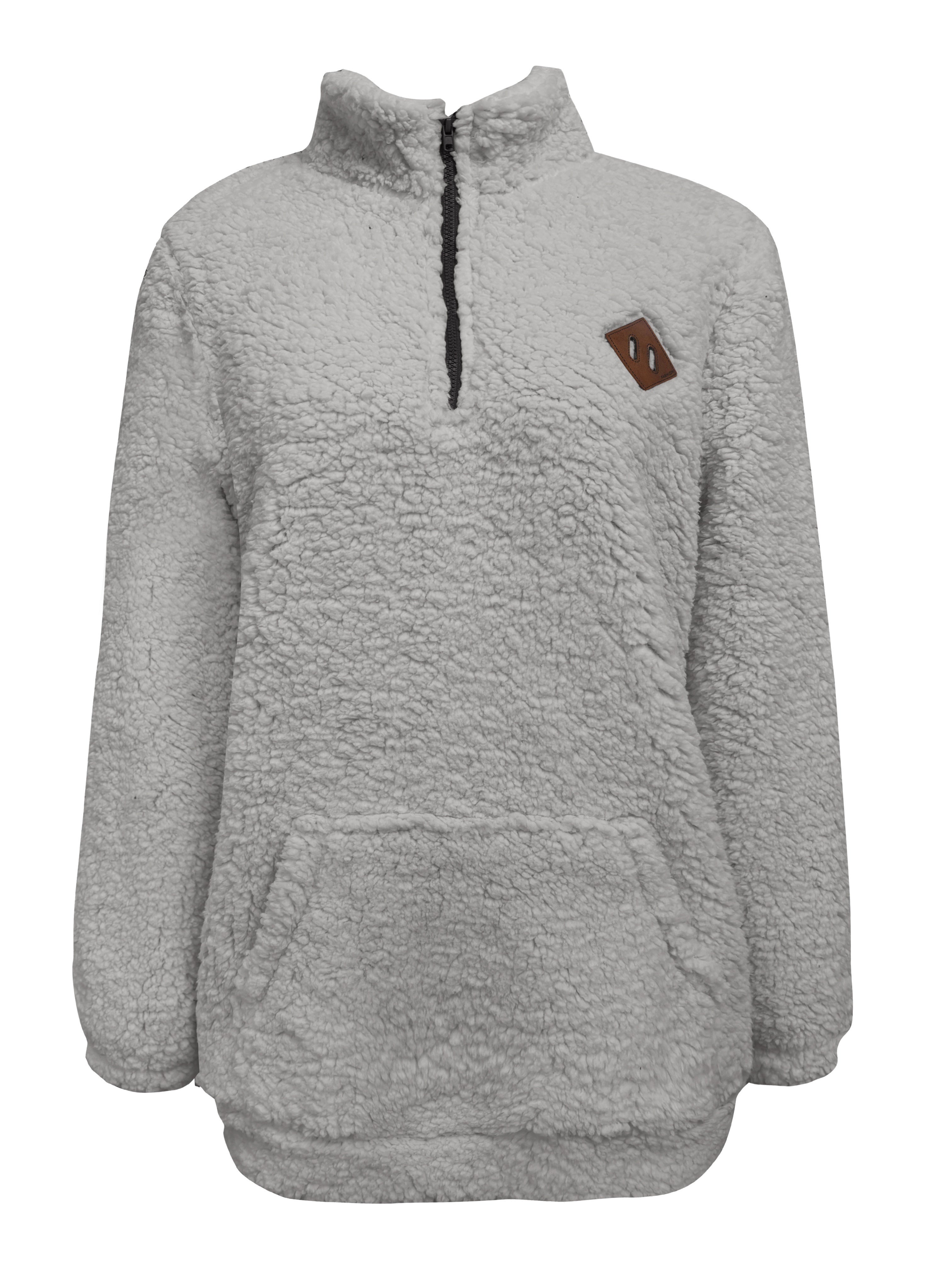 Willemien – Fleece Sweatshirt with Zipper and Long Sleeves