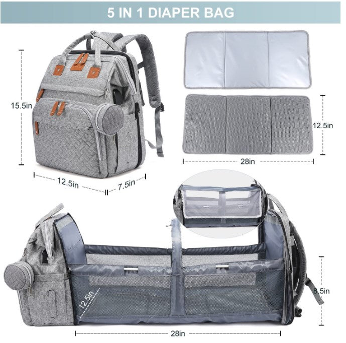 Diaper Bag Backpack with Change Station