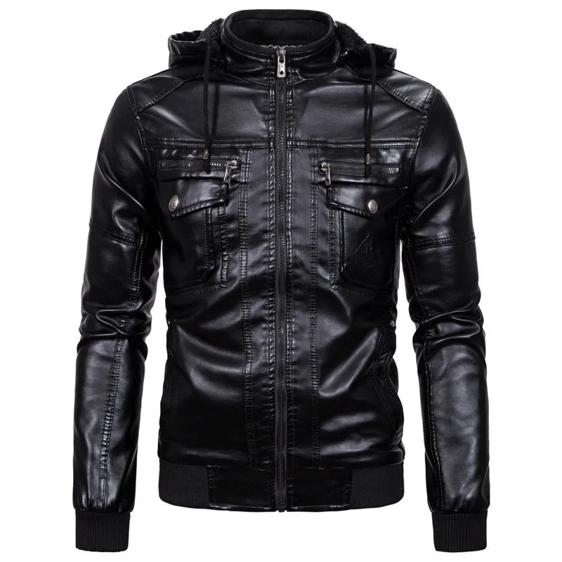 Nathan™ - Black Jacket with Removable Hood