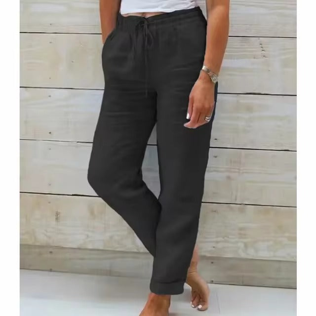 Breathable Cotton Linen Trendy Pants | Adine