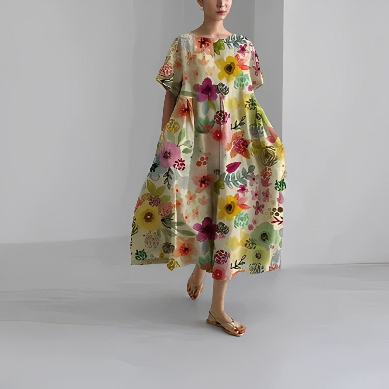PINK | COMFORTABLE FLORAL DRESS