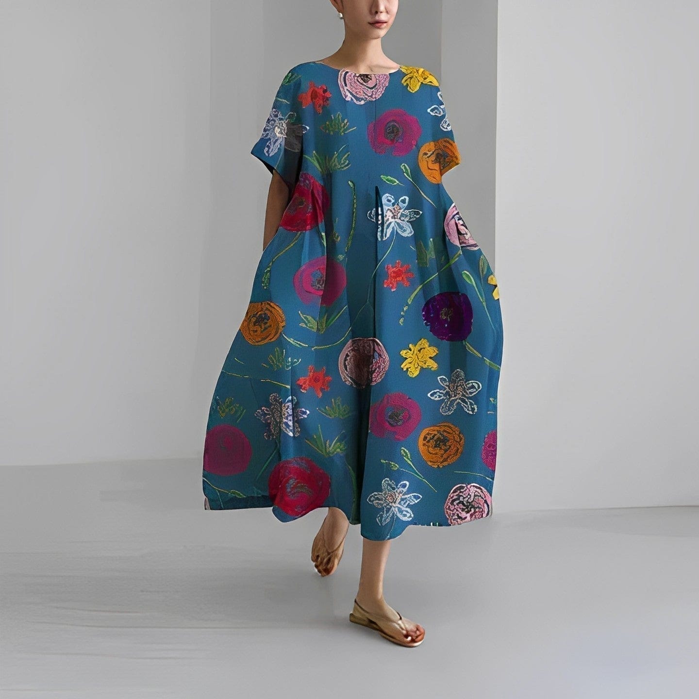 PINK | COMFORTABLE FLORAL DRESS