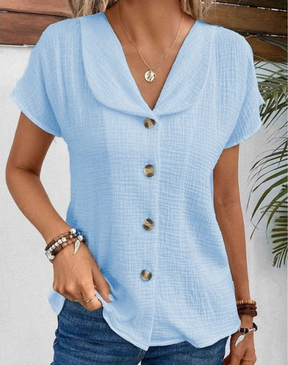 Buttoned Top with Collar