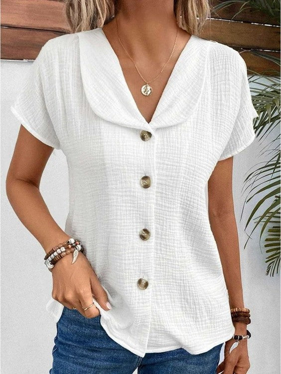 Buttoned Top with Collar