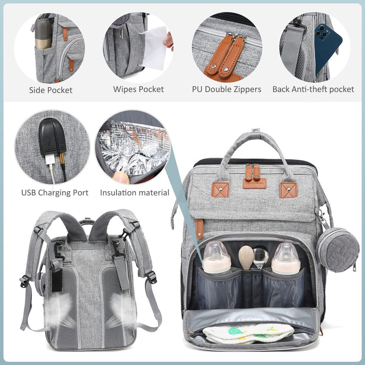 Diaper Bag Backpack with Change Station