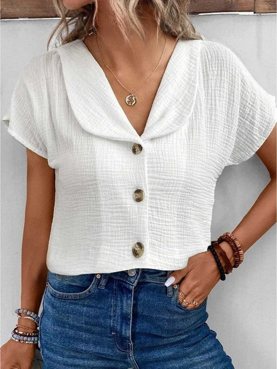 Buttoned Top with Collar