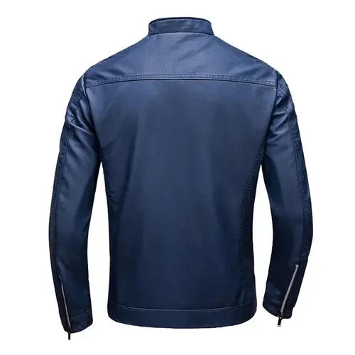 Maxime™ - Elegant Blue Biker Jacket