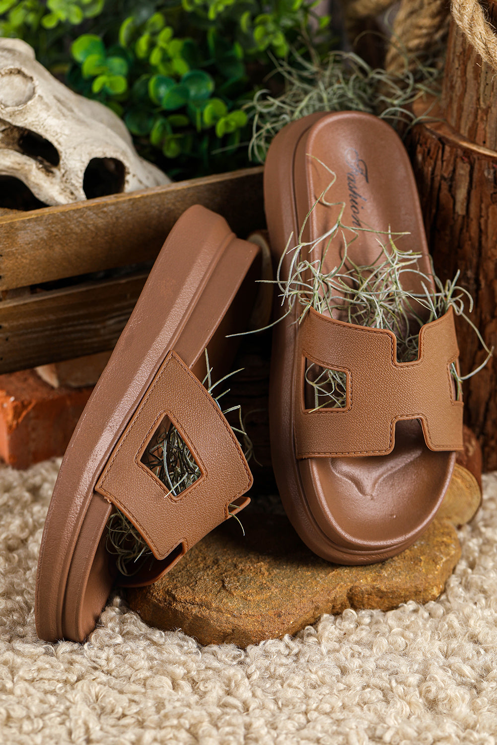 Stylish Open-Toe Slide Sandals for Summer - Lightweight and Breathable