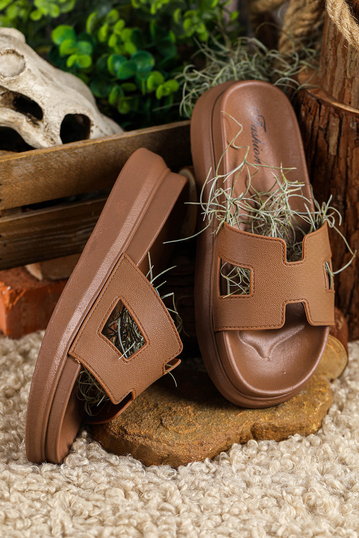 Stylish Open-Toe Slide Sandals for Summer - Lightweight and Breathable