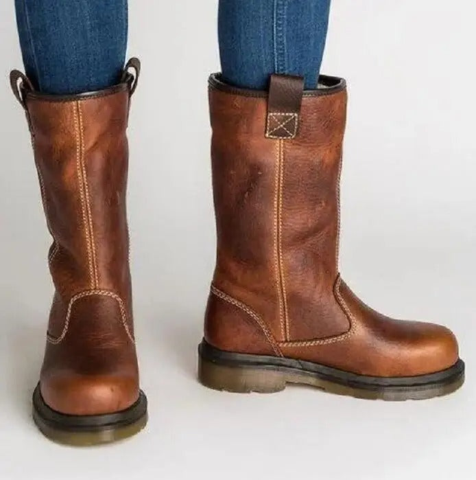Shareen – Winter Fur-Lined Leather Boots