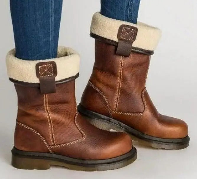 Shareen – Winter Fur-Lined Leather Boots