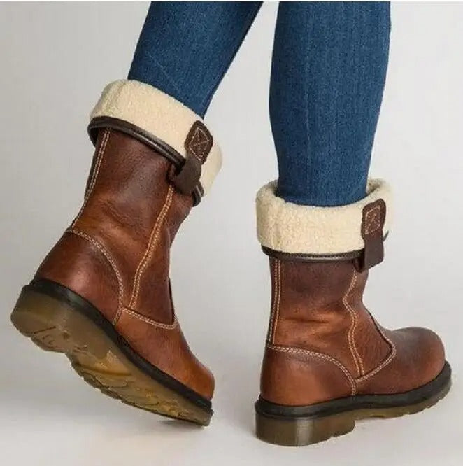 Shareen – Winter Fur-Lined Leather Boots